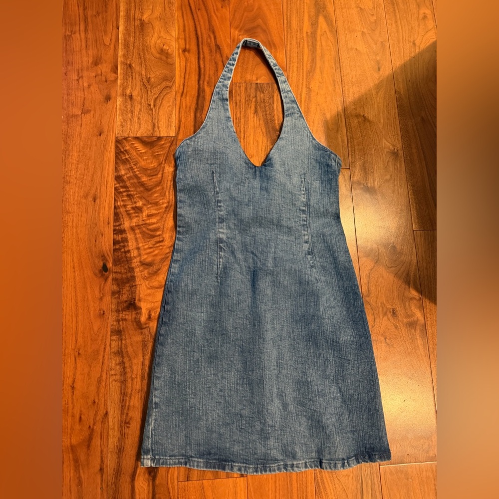 ASOS denim mini halter dress. Size 6